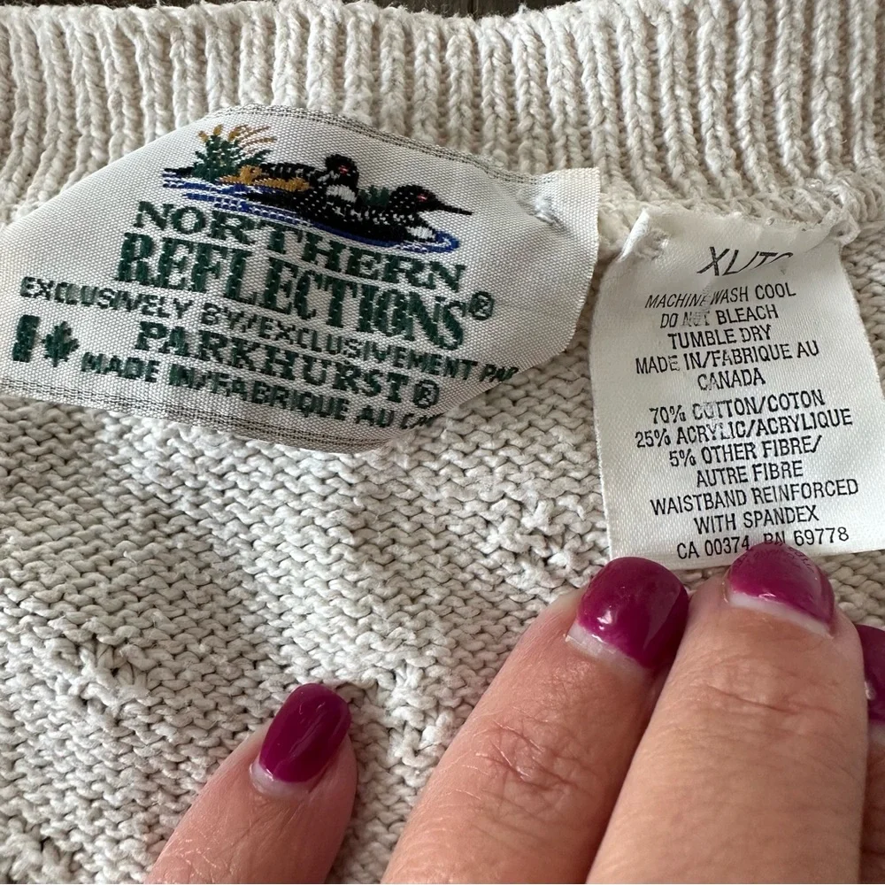 Vintage Northern Reflections Sweater Vest Bird Floral Cottagecore Prairie XL - Picture 4 of 8